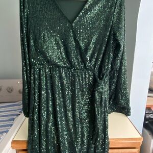 Maurices Green Sequin Midi Dress